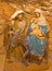 Bethlehem - The carved sculpture of Holy Family in Milk Grotto.