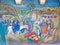 Bethlehem - The modern fresco of Palm Sunday from 20.cent. in Syrian orthodox church by artist K. Veniadis (1987).
