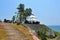 Bethsaida, Kerala, India, March, 09, 2019. Restaurant on the shores of the Indian ocean on Ayurvedic resort Bethsaida Hermitage in