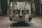A beton sculpture of a depressive square box face, AI