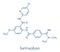 Betrixaban anticoagulant drug molecule. Skeletal formula.