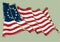 Betsy Ross Artistic Brush Stroke Waving Flag