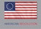 The Betsy Ross flag is an early design of the flag of the United States. Stars arranged in a circle representing the 13 colonies f