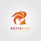 Betta fish fire modern logo vector illustration design