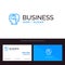 Better, Communication, Hearing, Human Blue Business logo and Business Card Template. Front and Back Design
