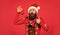 Better days coming. Winter inspiration. New year party decor. Prepare for holiday. Bearded hipster man hold christmas