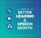 Better Speech and Hearing Month background or banner design template