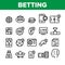 Betting Football Game Collection Vector Icons Set