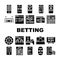 Betting On Gambling Collection Icons Set Vector