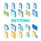 Betting On Gambling Collection Icons Set Vector