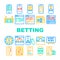 Betting On Gambling Collection Icons Set Vector Illustrations