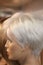 Beutiful Female mannequin head wearing blonde wig. Model.Hair salon