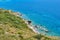 Beutiful natural scenery leading to Kaladi Beach in Kythira island, Greece