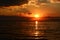 Beutiful orange sunset on the sea