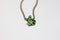 Beutiful silver necklace with green malachite gem. Jewellery.