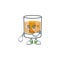 Beverage cold whiskey cartoon character isolated waiting.