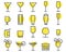 Beverage icons set. Cocktail, drinks vector outline symbols. Beer, wine, cognac emblems. Alcohol line cocktails