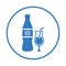 Beverages, drink, beach icon. Blue color design