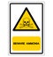 Beware Ammonia Symbol Sign, Vector Illustration, Isolated On White Background Label.EPS10