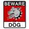 Beware of angry dog pop art vector illustration