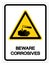 Beware Corrosives Symbol, Vector Illustration, Isolate On White Background Label. EPS10