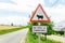Beware of the cow road sign in countryside.