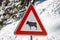 Beware of the cows sign, Cortina D`Ampezzo, Italy