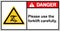 Beware of the dangers of manual forklifts.,Danger sign