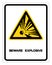 Beware Explosive Symbol Sign, Vector Illustration, Isolate On White Background Label .EPS10