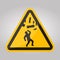 Beware Falling Objects Symbol Isolate On White Background,Vector Illustration EPS.10