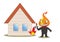 Beware of fire  -  Housing and Arsonist with a lighter