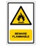 Beware Flammable Gas Symbol, Vector Illustration, Isolate On White Background Label. EPS10