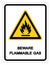 Beware Flammable Gas Symbol, Vector Illustration, Isolate On White Background Label. EPS10