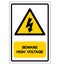 Beware High Voltage Symbol Sign, Vector Illustration, Isolated On White Background Label .EPS10