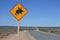 Beware of the Hopping Mice road sign in Western Australia