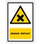 Beware Irritant Symbol Yellow Sign,Vector Illustration, Isolate On White Background Label. EPS10