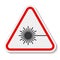 Beware Laser Beam Symbol Sign Isolate On White Background,Vector Illustration