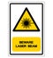 Beware Laser Beam Symbol,Vector Illustration, Isolate On White Background Label. EPS10