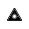 Beware Laser Beam, Warning Radiation Ray Flat Vector Icon