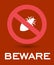 Beware of Lice Insects Symbol