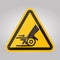 Beware Moving Machinery Symbol Sign Isolate On White Background,Vector Illustration EPS.10