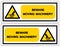 Beware Moving Machinery Symbol Signage,Vector Illustration, Isolate On White Background Label. EPS10