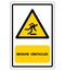Beware Obstacles Symbol Sign, Vector Illustration, Isolate On White Background Label .EPS10