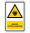 Beware Optical Radiation Symbol ,Vector Illustration, Isolate On White Background Label. EPS10