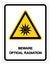 Beware Optical Radiation Symbol ,Vector Illustration, Isolate On White Background Label. EPS10