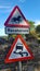 Beware of racehorses in the road sign, Middleham Yorkshire, UK