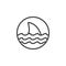 Beware sharks line icon