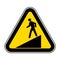 Beware Slope Symbol Sign Isolate On White Background,Vector Illustration EPS.10