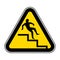 Beware Step Symbol Isolate On White Background,Vector Illustration EPS.10