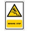 Beware Step Symbol, Vector Illustration, Isolate On White Background Label. EPS10